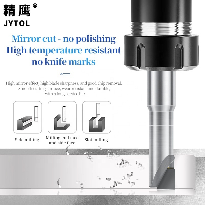 PCD 2 flute diamond milling cutter aluminum alloy high gloss cutting cutter PCD end mills Diamond end mills Brazed diamond tool