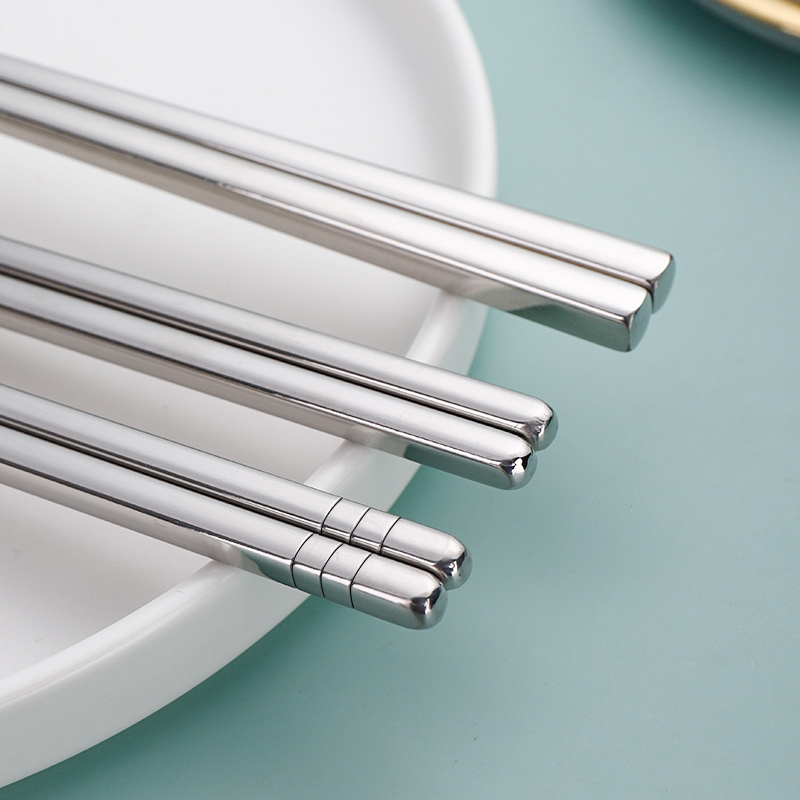 Factory Wholesale High Quality Customized Japanese Silver 304 Metal Stainless Steel Korean Chopsticks