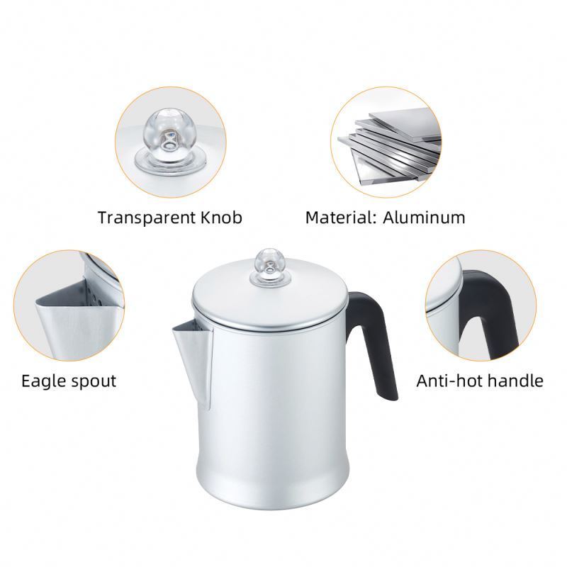 Free Sample BSCI New Design Outdoor Wholesale Camping Foldable Kettle Coffee Percolator Camping With Cup