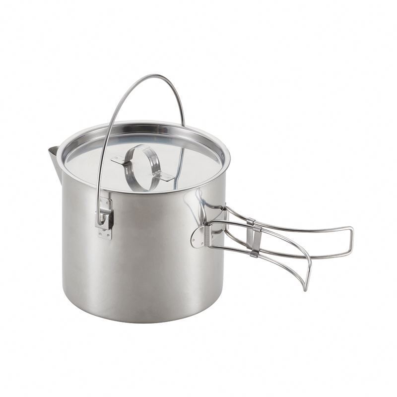 Free Sample BSCI Customized 1L Cheap Tea Pots Outdoor Travel Stainless Steel Portable Tea Water Kettle