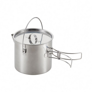 Free Sample BSCI Customized 1L Cheap Tea Pots Outdoor Travel Stainless Steel Portable Tea Water Kettle