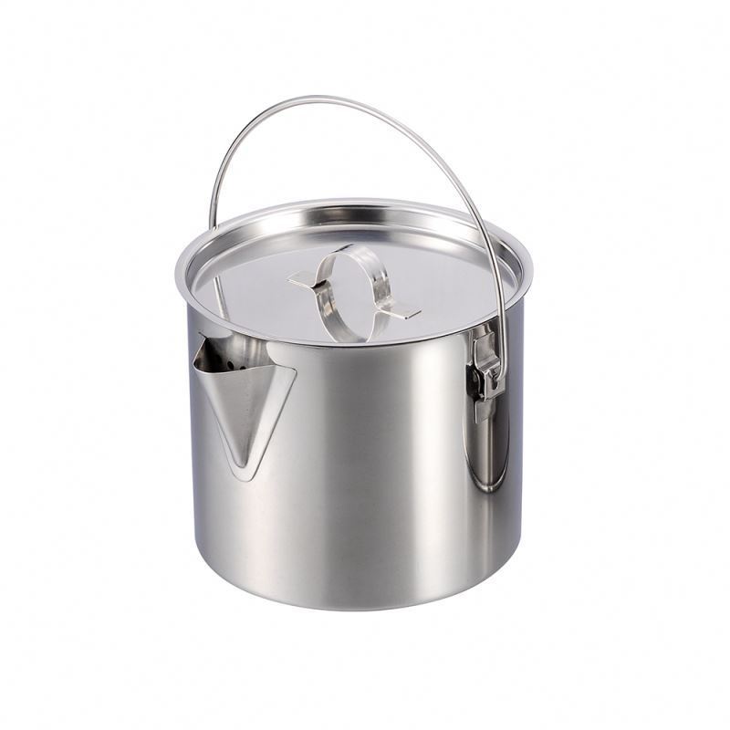 Free Sample BSCI Customized 1L Cheap Tea Pots Outdoor Travel Stainless Steel Portable Tea Water Kettle