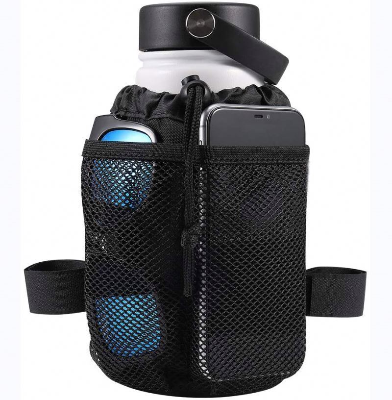 Free sample Bike Cup Holder Bicycle Water Bottle Holder with Phone Pockets