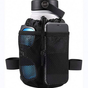 Free sample Bike Cup Holder Bicycle Water Bottle Holder with Phone Pockets