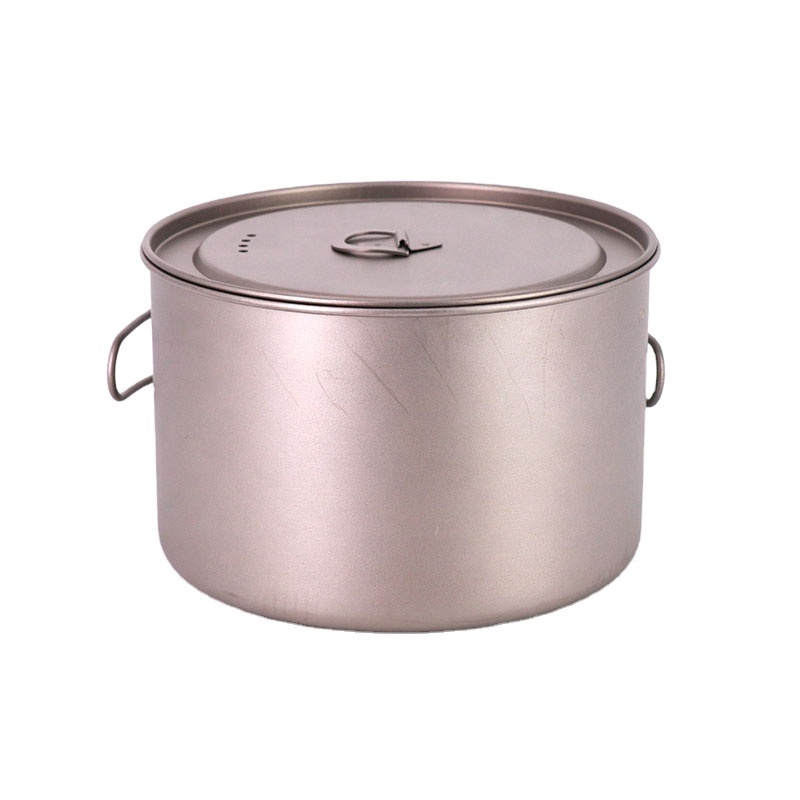 Free Sample Singland Titanium Cup 2000ml Camping Mug Foldable Long Handle Titanium Pot with Lid Ultralight Tea Coffee Mug for