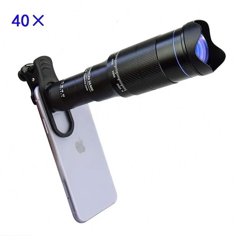 Free Sample HD Mobile Phone Telescope BAK4 40X Super Zoom Lens For Monocular Telescope Smartphone