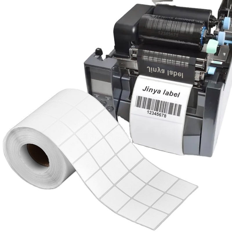 Jinya Customized Size Thermal Transfer Paper Blank Label Rolls Custom Roll Stickers Transfer Paper For Label Printer