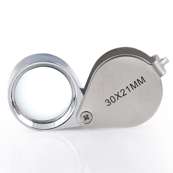 BIJIA 30x Mini Jewelers Magnifiers with Powerful Doublet Chrome Plated Magnifier Jewelry Loupe Magnifying Glass