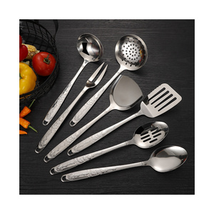 Eco-friendly Heat Resistant Kitchen Utensil Set Stainless Steel Hanging Kitchen Accessories Practical Cooking Tools