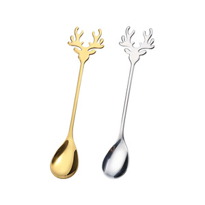 18/10 Stainless Steel Coffee Spoon Deer Shaped Small Spoon Yogurt Scooper Fruit Spoon Stainless Steel Scoops