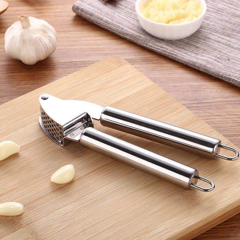 Household Manual Garlic Press Tool Stainless Steel Garlic Masher Kitchen Gadget Garlic Press Crusher Grinder