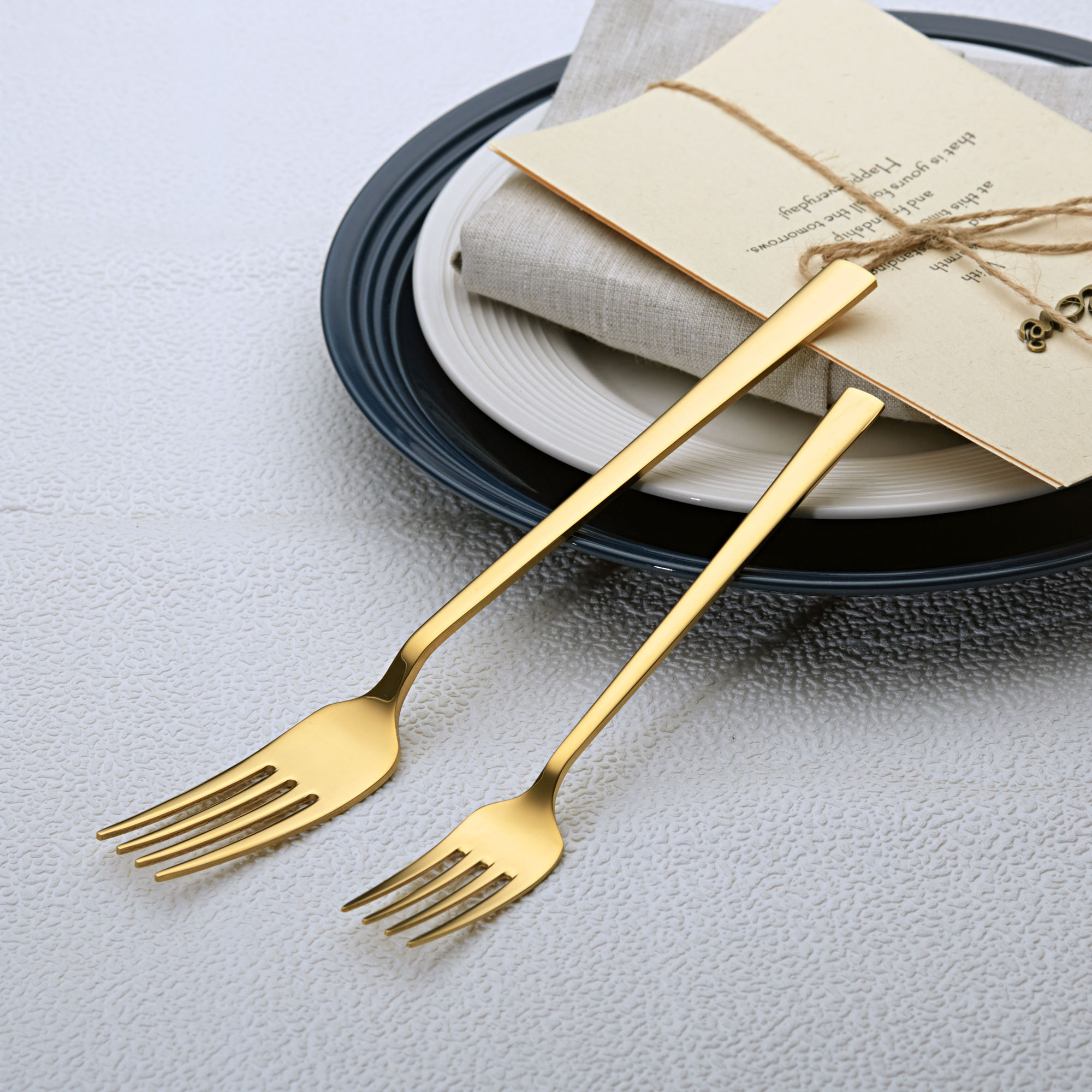 Custom High Quality Kitchen Gold Cutlery Set Dishwasher Safe Flatware 410 Stainless Steel 5PCS Luxury Silverware for Restaurant