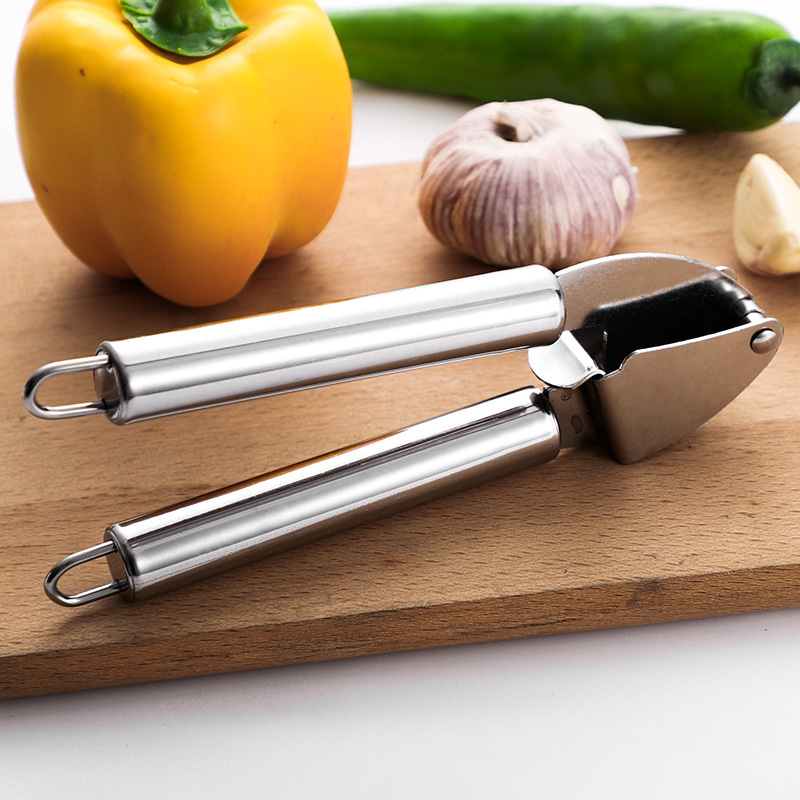 Household Manual Garlic Press Tool Stainless Steel Garlic Masher Kitchen Gadget Garlic Press Crusher Grinder