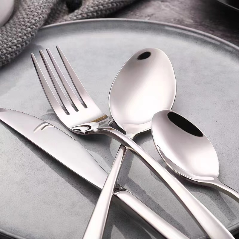 WANKAI 18/10 Stainless Steel Shiny Talheres Wedding Cutlery Gold Silverware Elegant Flatware Set