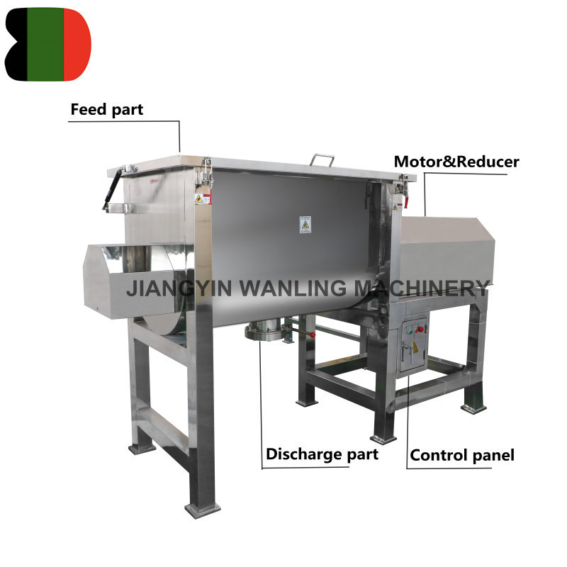 WLLD industrial dry powder ribbon mixer feed fertilizer mixing blending machine price