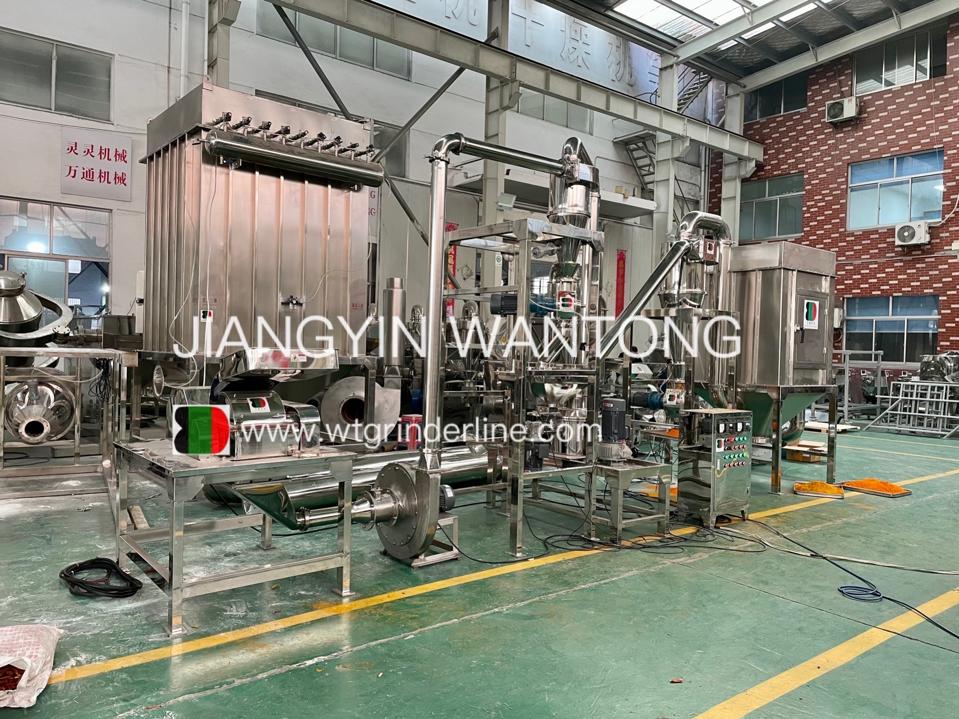 WJT Automatic Two Cyclone Hammer Mill Spices Salts Chilli Pepper Turmeric Superfine Grinding Grinder Machine