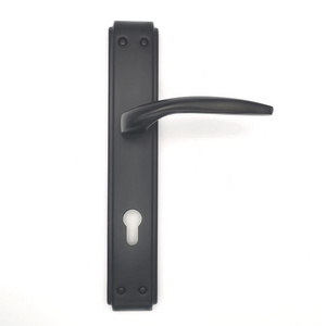 Simplex Matte Black Long Plate 85mm Aluminium Exterior Door Handle