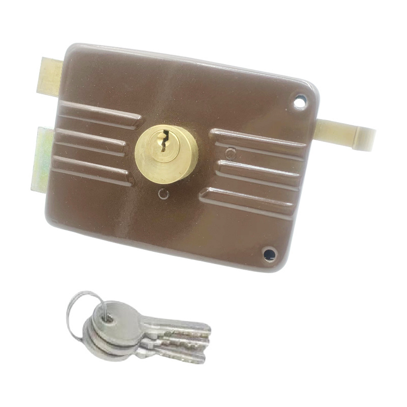 ISEO High Security Double Cylinder 120mm Wooden Door Brass Latch 9710 Deadbolt Rim Door Lock