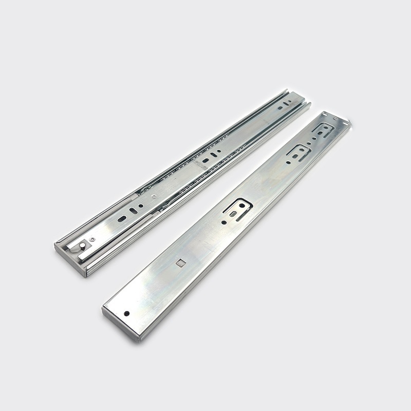 45mm Furniture Hardware 4510 with spring Accessories Full Extension Rail Telescopic 3 ball bearing drawer slide