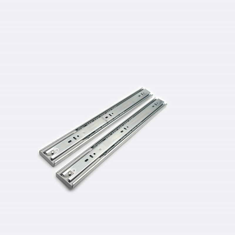 45mm Furniture Hardware 4510 with spring Accessories Full Extension Rail Telescopic 3 ball bearing drawer slide