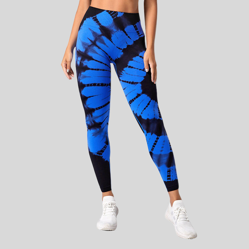 Seamless New Design Tie Dye Yoga Push Up Leggings Elastic Hip Lifting Sports Leggins High Waist Print GYM Fitness Yoga Pants