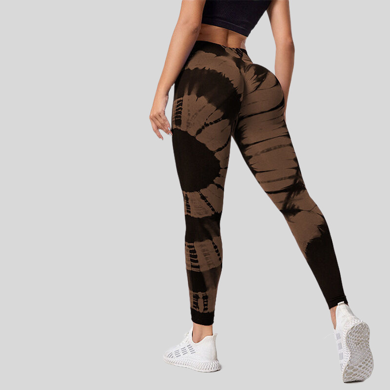 Seamless New Design Tie Dye Yoga Push Up Leggings Elastic Hip Lifting Sports Leggins High Waist Print GYM Fitness Yoga Pants