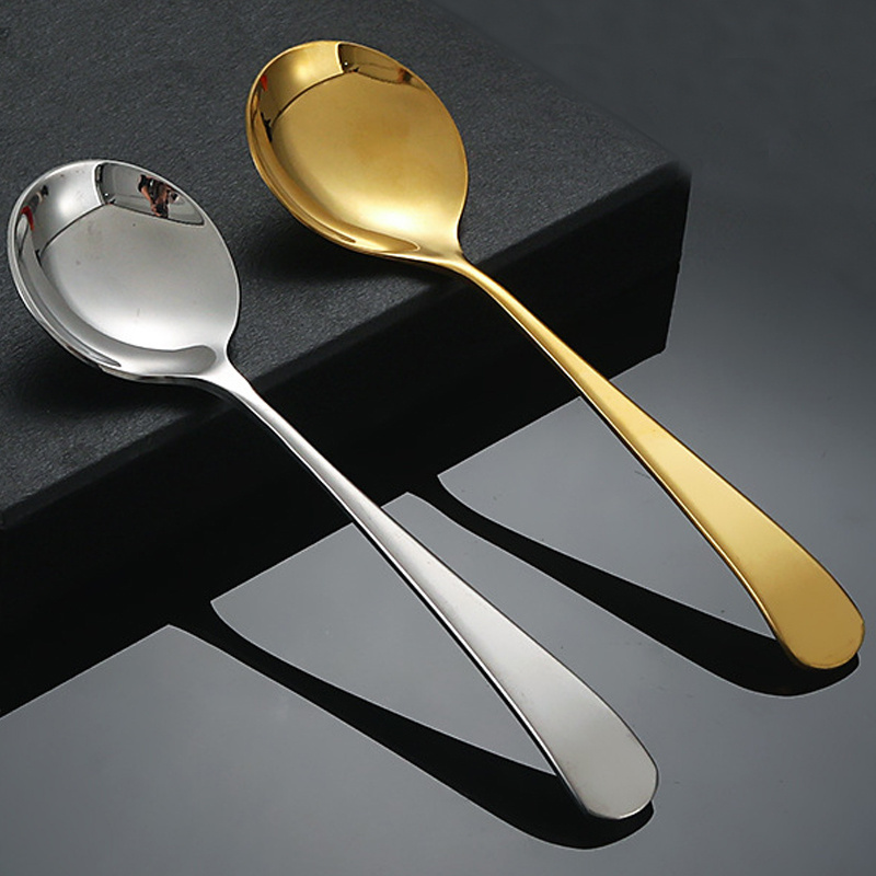 High-end Custom Logo Stainless Steel 18/10 PVD Dinner Dessert Spoon Coffee 304 Round Spoon