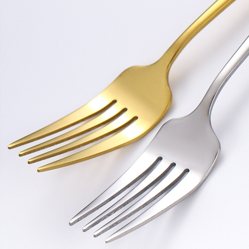 High Quality Custom Logo Name Flatware Stainless Steel Mirror Golden Wedding Gift Cutlery Set