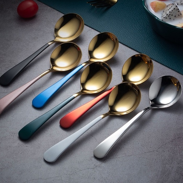 custom name on spoon stainless steel 18/10 dessert cupping spoon personalized 304 coffee spoon