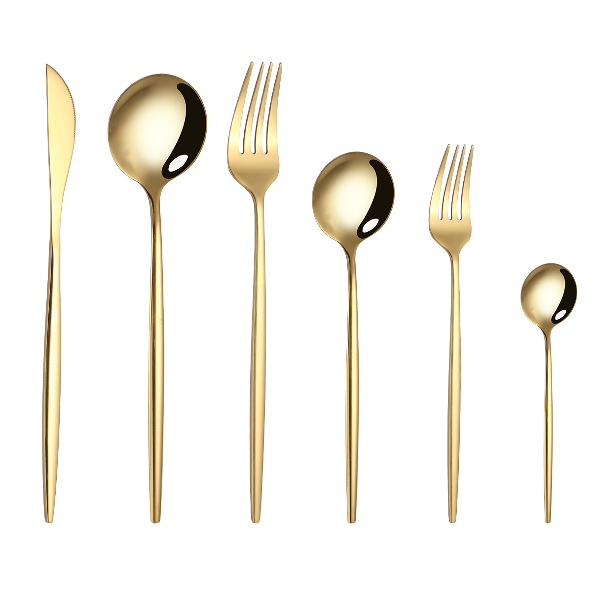 Luxury Metal reusable  gold plated cutlery flatware 18/10 stainless steel gold cutlery set