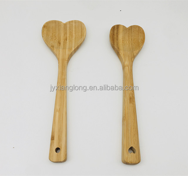 Heart Shape Kitchen Utensil Bamboo  Serving Mixing Spoon bamboo utensils