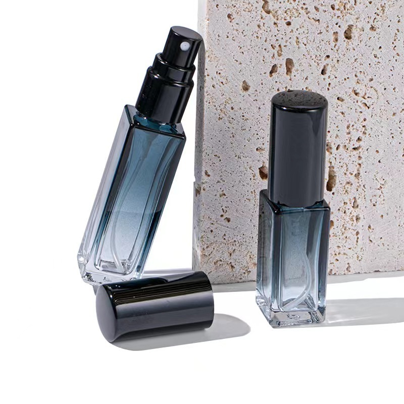 Mini Small Square 5 8 10 20 30 ml Blue Refillable Travel Packet Size Perfume Atomizer Mist Spray Mosquito Repellent Oil Bottle