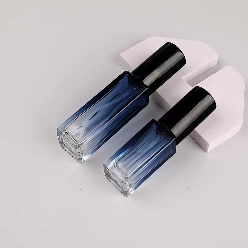 Mini Small Square 5 8 10 20 30 ml Blue Refillable Travel Packet Size Perfume Atomizer Mist Spray Mosquito Repellent Oil Bottle