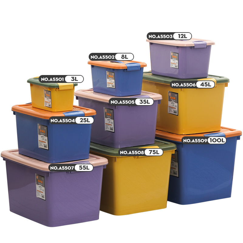 Xingsheng Color square storage super large capacity 100L clothes waterproof sealing strong plastic colorful large box container