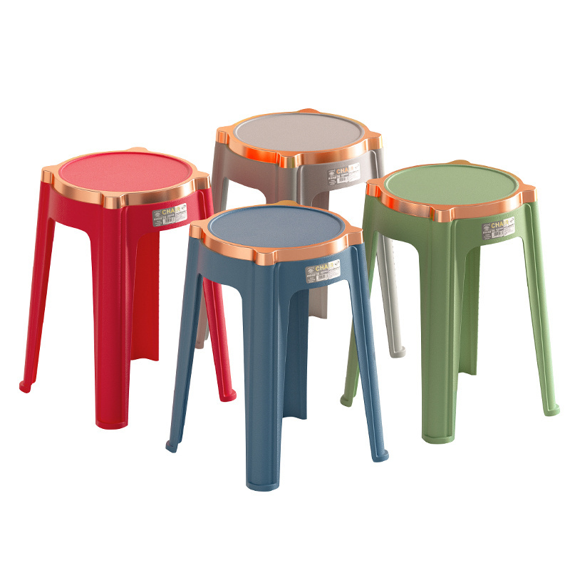 Xingsheng Hot selling gold plated edge strong high quality outdoor garden non-slip colored plastic high stool