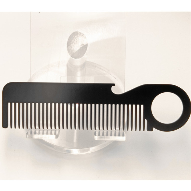 Men's portable comb anti-static finishing beard stainless steel comb with corkscrew