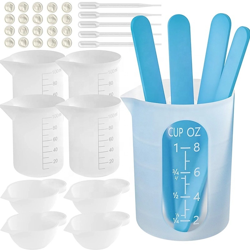 38pcs Resin Measuring Cups Tool Kit Silicone Popsicle Stir Sticks Mixing Set Epoxy Resin Making Tool