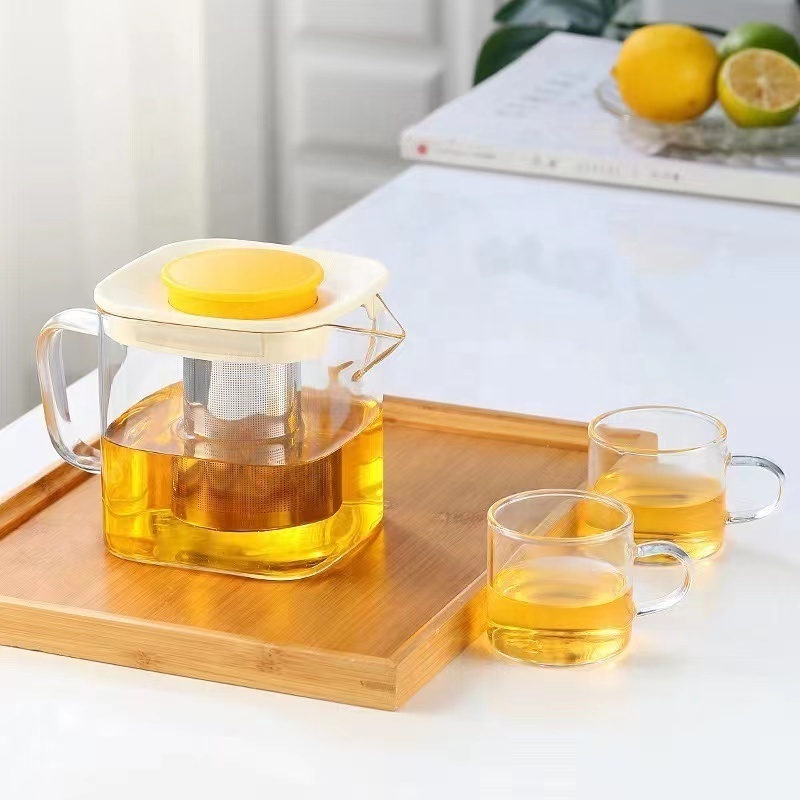 Blooming Flower Tea Teapot Tea Infusers Large Capacity Glass Kettle with Tea Glass