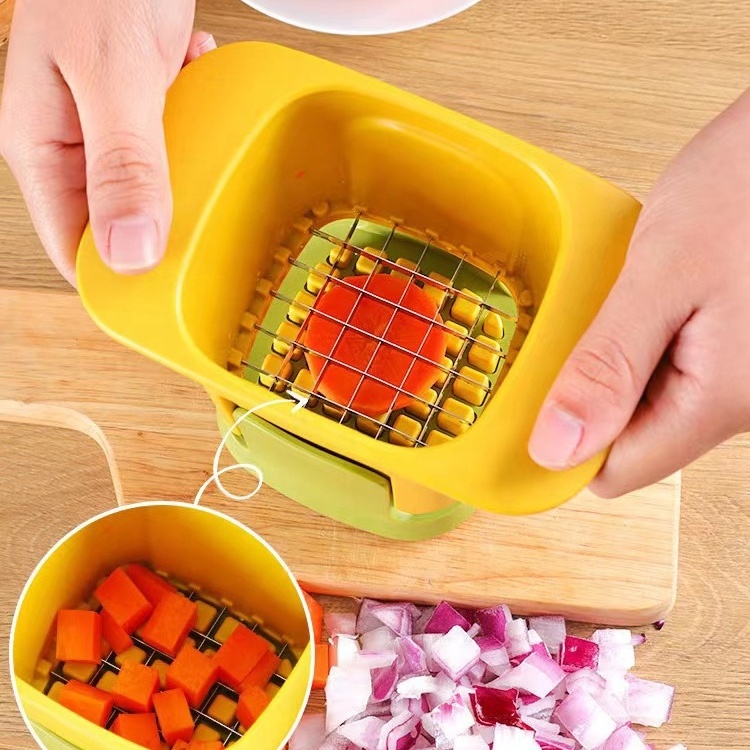 Kitchen Gadgets Stainless Steel Manual Onion Diced Carrot Potato Cutter Slicer for Fruit Vegetable Tools