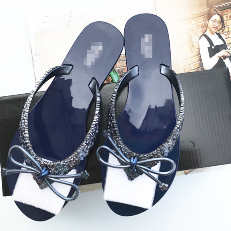 Last 400 pairs Clearance  womens beach slippers summer plastic flip flops jelly shoes electroplated bow shoes for girls