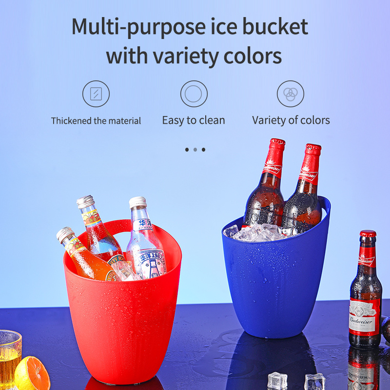 Durable 4 litres plastic ice bucket with large capacity  Logo customized available for club bar or restaurant