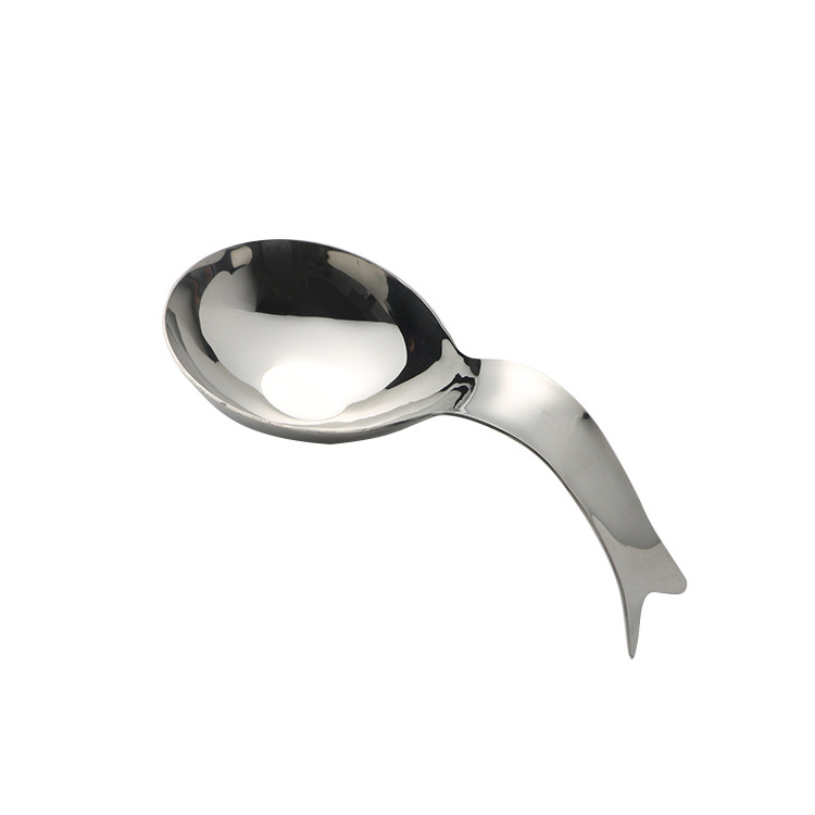 Fish Shaped Stainless Steel Spoon Rest Ladle Holder Utensil Rest