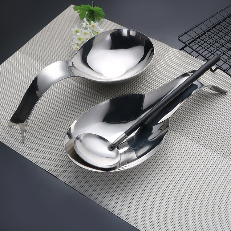 Fish Shaped Stainless Steel Spoon Rest Ladle Holder Utensil Rest