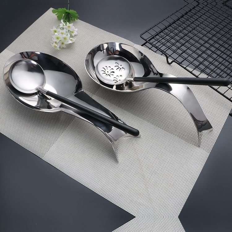 Fish Shaped Stainless Steel Spoon Rest Ladle Holder Utensil Rest