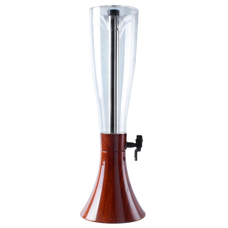 For bars  3,5 liter stainless steel ice tube wooden hot canned cold drink beer beverage tower dispenser