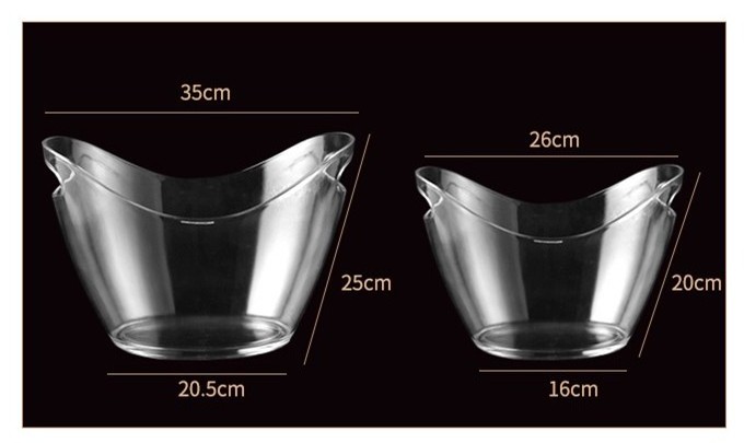 8L Plastic PC Ice Bucket Wine Cooler Champagne Beer Holder For Bars ice bucket