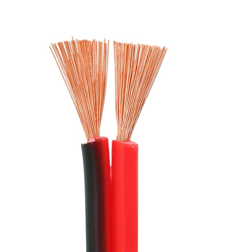 Factory Hot Selling RVB  twin Copper Core Speaker Wire 0.5mm 0.75mm 1.5mm 2.5mm 4mm Flat electric cable