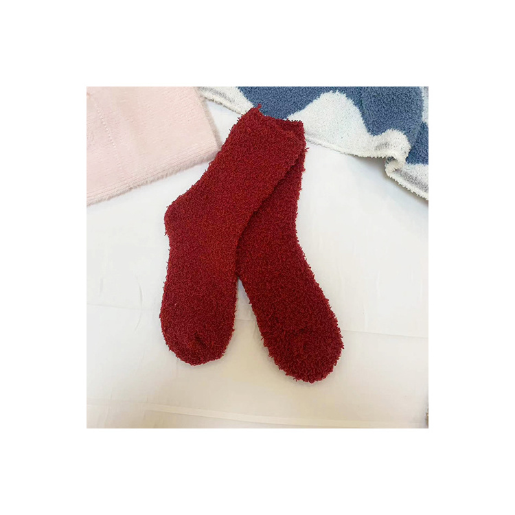 factory wholesale soft thick coral velvet fleece warm fuzzy sock women