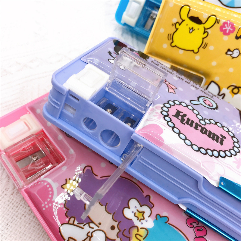 Cartoon creative double-sided pen case pencil case Children's student multifunctional pencil case with pencil sharpener