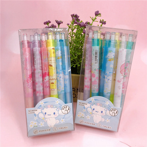 Cartoon large set Press pen transparent pen bar black writing pen 0.5